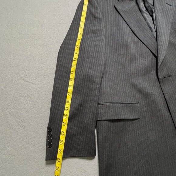 Burberrys Blazer Suit Jacket Sport Coat Gray Pinstripe Size 40R - Picture 8 of 16